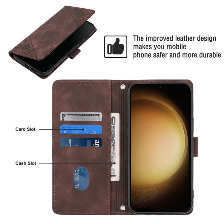 For Samsung Galaxy S23 5G Skin-feel Embossed Leather Phone Case