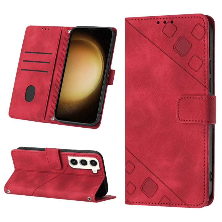 For Samsung Galaxy S23+ 5G Skin-feel Embossed Leather Phone Case