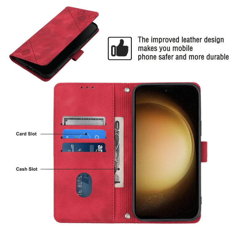 For Samsung Galaxy S23+ 5G Skin-feel Embossed Leather Phone Case