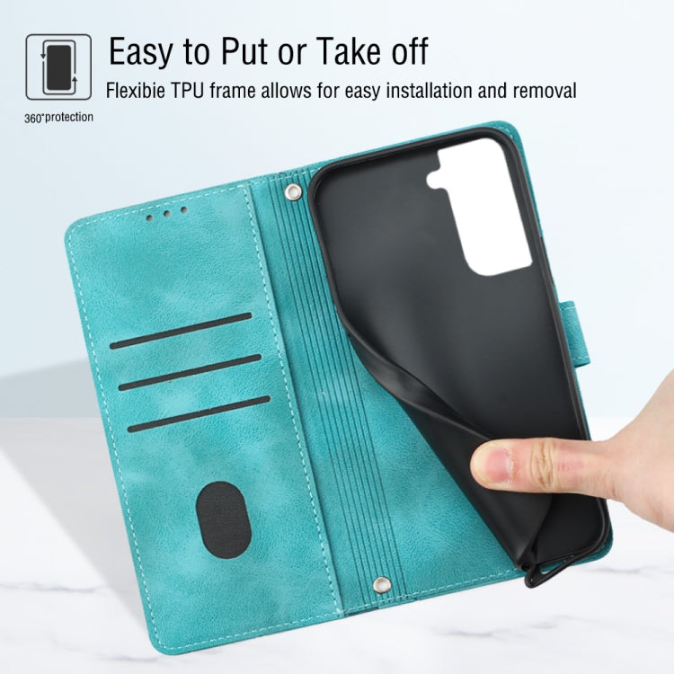 For Samsung Galaxy S22 5G Skin-feel Embossed Leather Phone Case