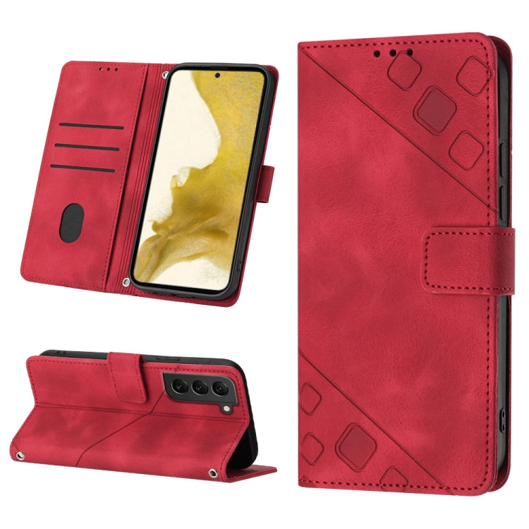 For Samsung Galaxy S22 5G Skin-feel Embossed Leather Phone Case