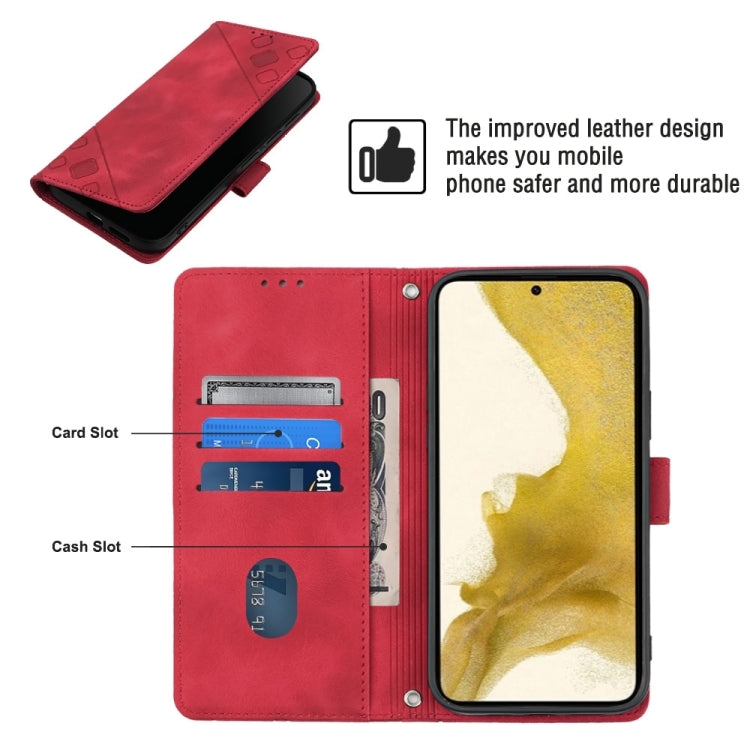 For Samsung Galaxy S22 5G Skin-feel Embossed Leather Phone Case