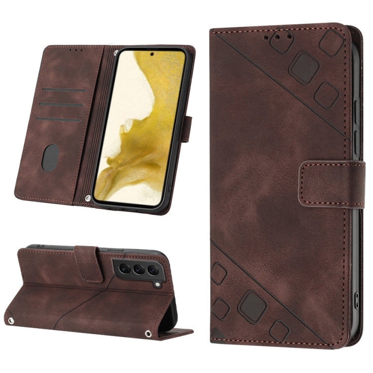 For Samsung Galaxy S22 5G Skin-feel Embossed Leather Phone Case