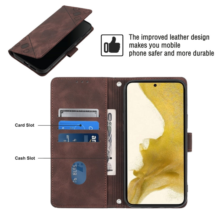 For Samsung Galaxy S22 5G Skin-feel Embossed Leather Phone Case