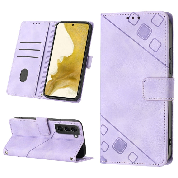 For Samsung Galaxy S22+ 5G Skin-feel Embossed Leather Phone Case