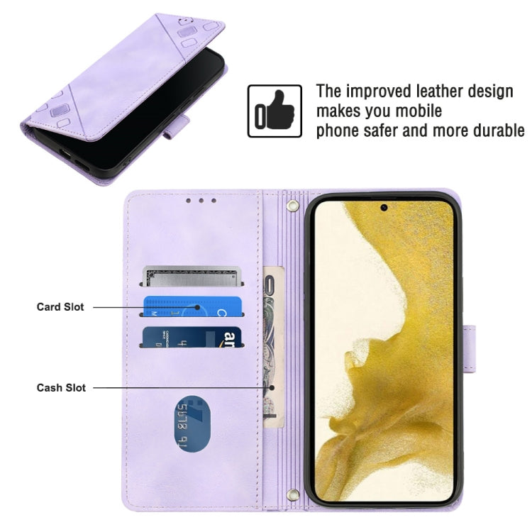For Samsung Galaxy S22+ 5G Skin-feel Embossed Leather Phone Case