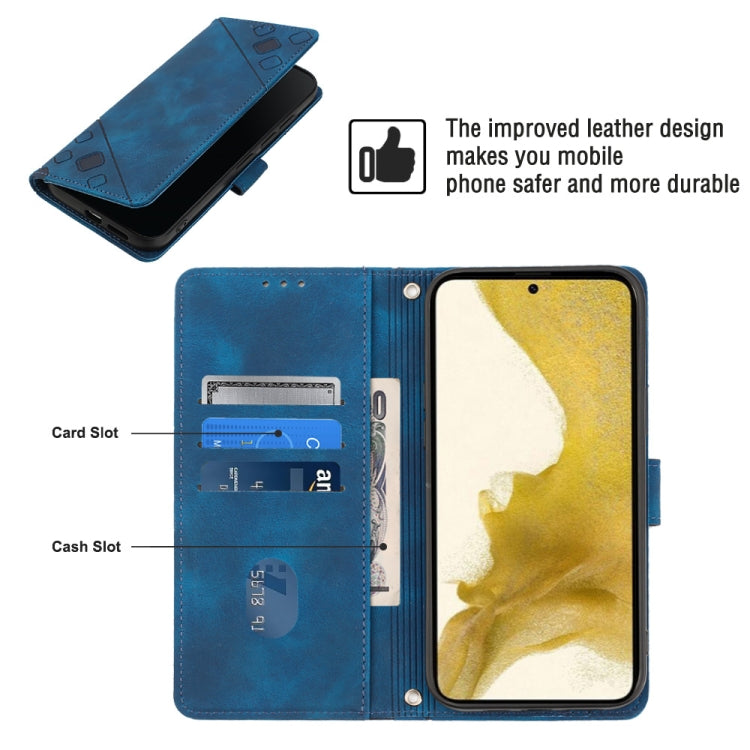 For Samsung Galaxy S22+ 5G Skin-feel Embossed Leather Phone Case
