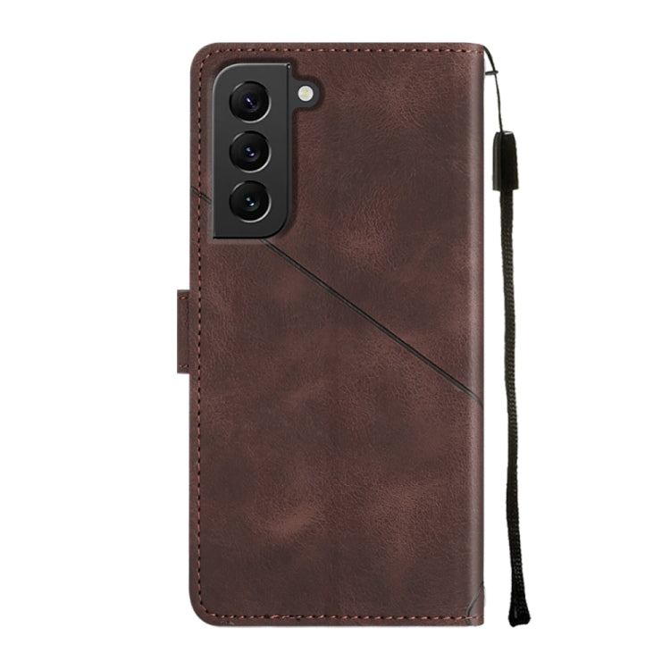 For Samsung Galaxy S22+ 5G Skin-feel Embossed Leather Phone Case