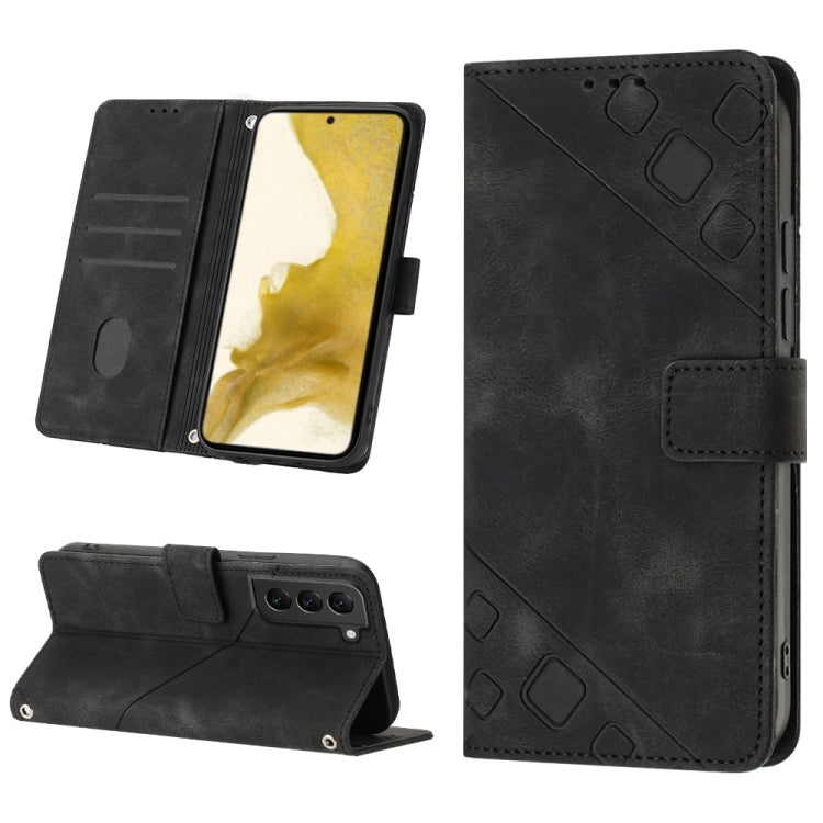 For Samsung Galaxy S22+ 5G Skin-feel Embossed Leather Phone Case