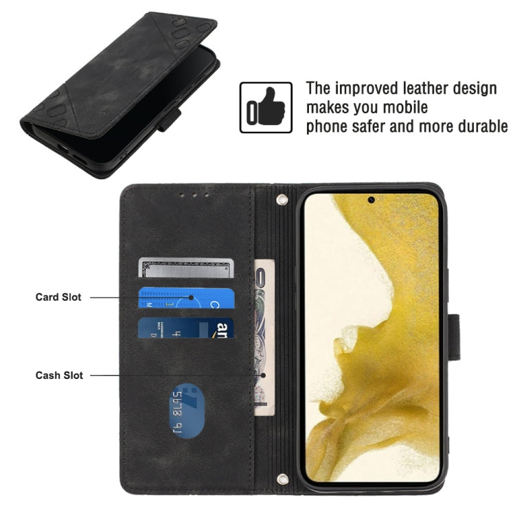 For Samsung Galaxy S22+ 5G Skin-feel Embossed Leather Phone Case