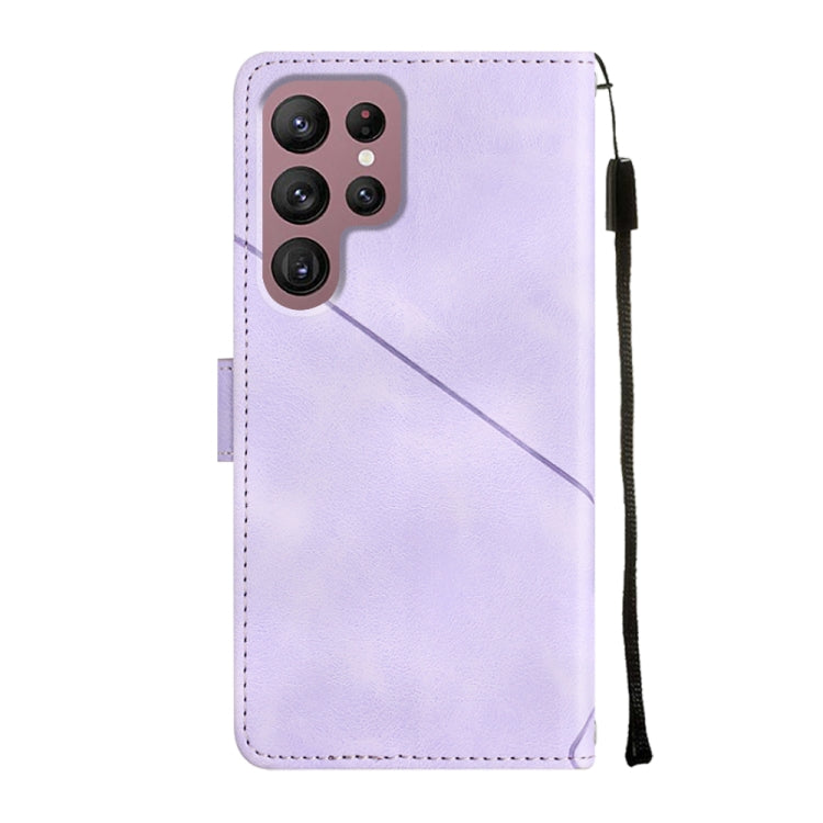 For Samsung Galaxy S22 Ultra 5G Skin-feel Embossed Leather Phone Case