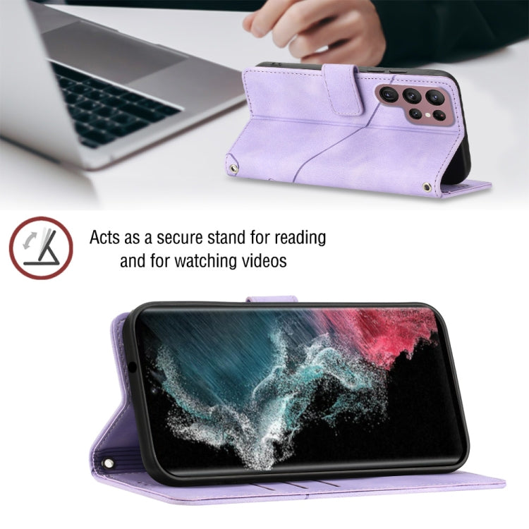 For Samsung Galaxy S22 Ultra 5G Skin-feel Embossed Leather Phone Case