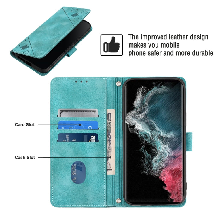 For Samsung Galaxy S22 Ultra 5G Skin-feel Embossed Leather Phone Case