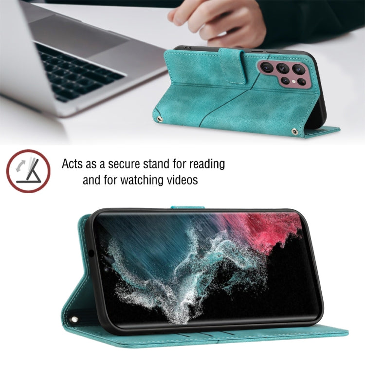 For Samsung Galaxy S22 Ultra 5G Skin-feel Embossed Leather Phone Case