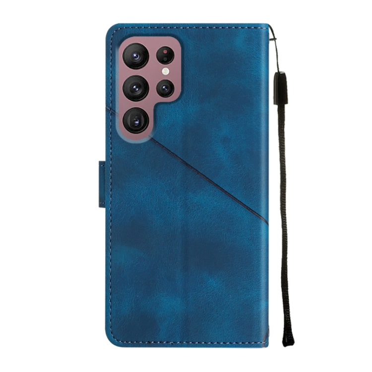 For Samsung Galaxy S22 Ultra 5G Skin-feel Embossed Leather Phone Case