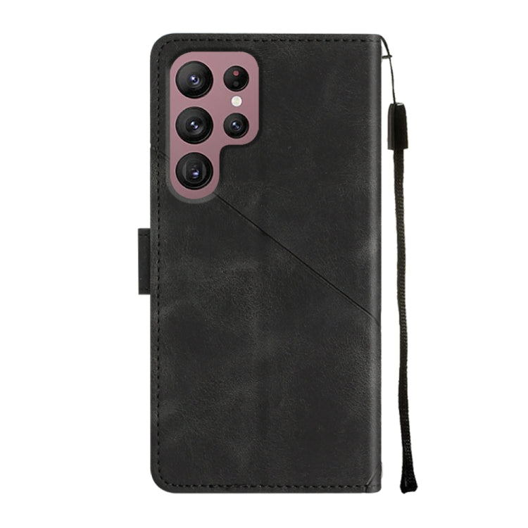For Samsung Galaxy S22 Ultra 5G Skin-feel Embossed Leather Phone Case