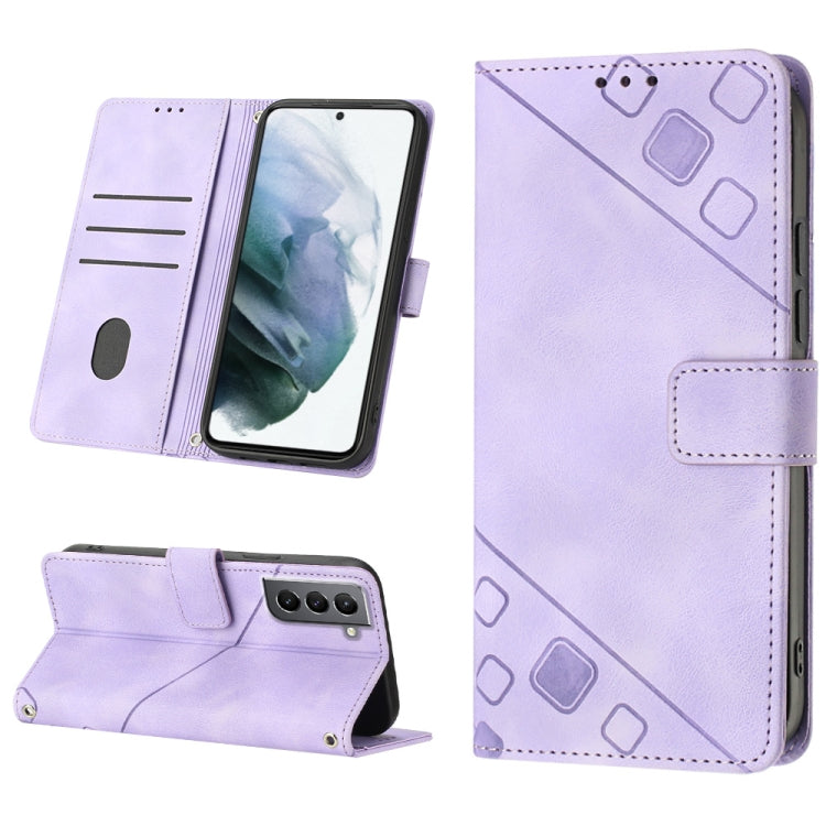 For Samsung Galaxy S21 5G Skin-feel Embossed Leather Phone Case