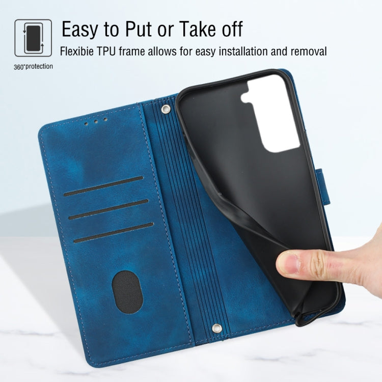 For Samsung Galaxy S21 5G Skin-feel Embossed Leather Phone Case