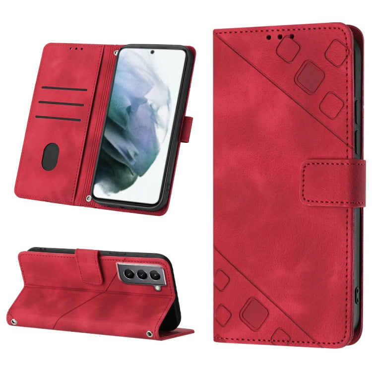 For Samsung Galaxy S21 5G Skin-feel Embossed Leather Phone Case