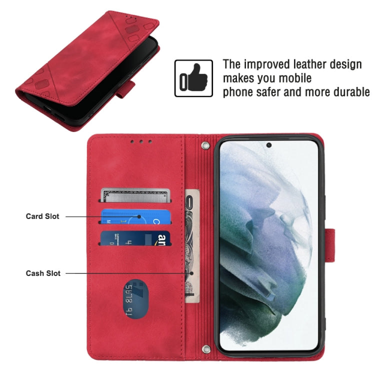 For Samsung Galaxy S21 5G Skin-feel Embossed Leather Phone Case