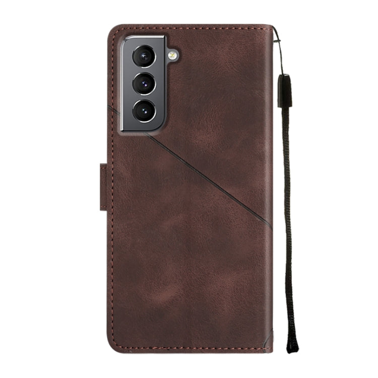 For Samsung Galaxy S21 5G Skin-feel Embossed Leather Phone Case