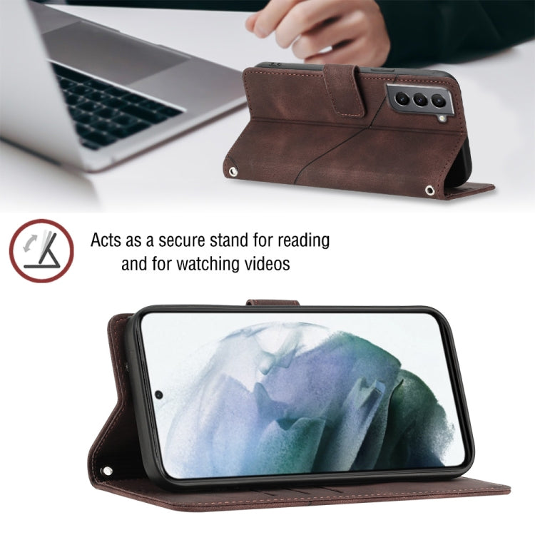 For Samsung Galaxy S21 5G Skin-feel Embossed Leather Phone Case