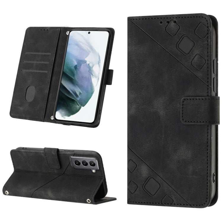 For Samsung Galaxy S21 5G Skin-feel Embossed Leather Phone Case