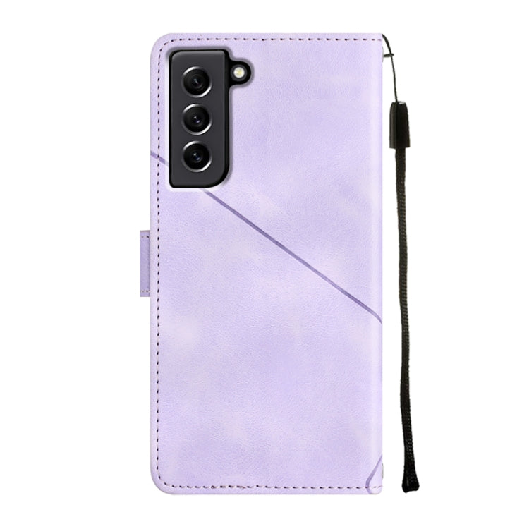For Samsung Galaxy S21 FE 5G Skin-feel Embossed Leather Phone Case