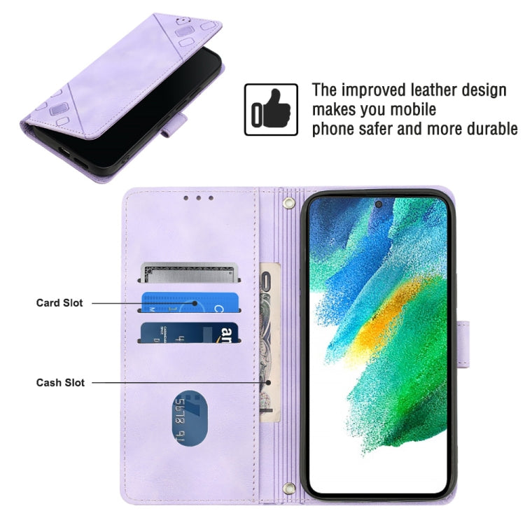 For Samsung Galaxy S21 FE 5G Skin-feel Embossed Leather Phone Case