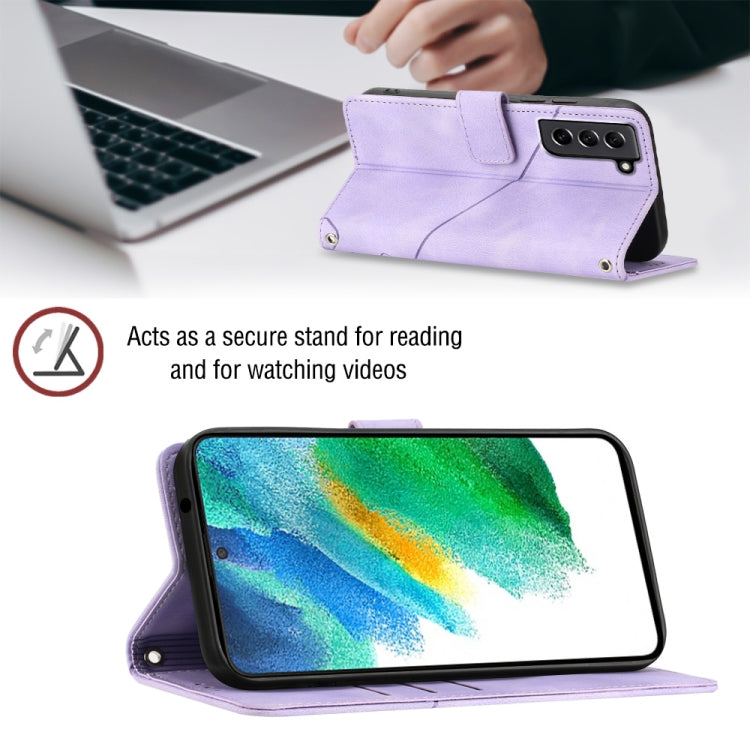 For Samsung Galaxy S21 FE 5G Skin-feel Embossed Leather Phone Case