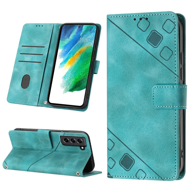 For Samsung Galaxy S21 FE 5G Skin-feel Embossed Leather Phone Case