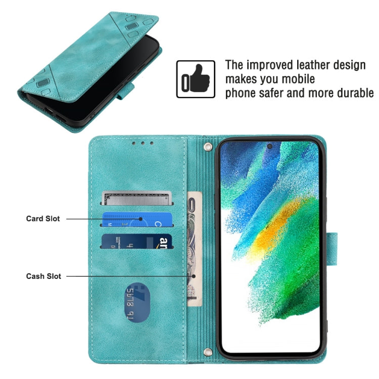 For Samsung Galaxy S21 FE 5G Skin-feel Embossed Leather Phone Case