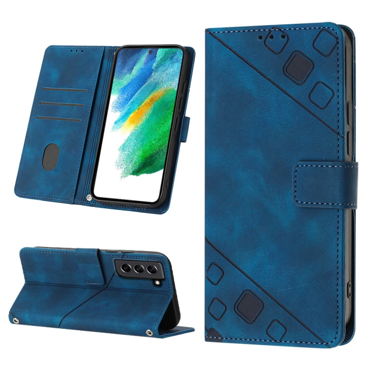 For Samsung Galaxy S21 FE 5G Skin-feel Embossed Leather Phone Case