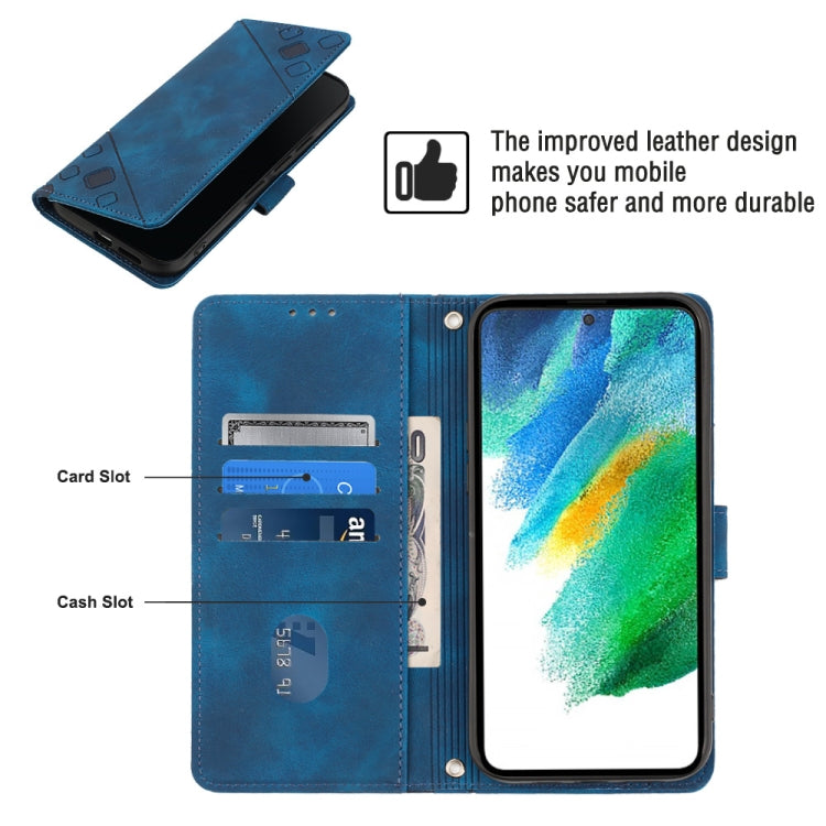 For Samsung Galaxy S21 FE 5G Skin-feel Embossed Leather Phone Case