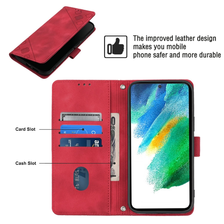 For Samsung Galaxy S21 FE 5G Skin-feel Embossed Leather Phone Case