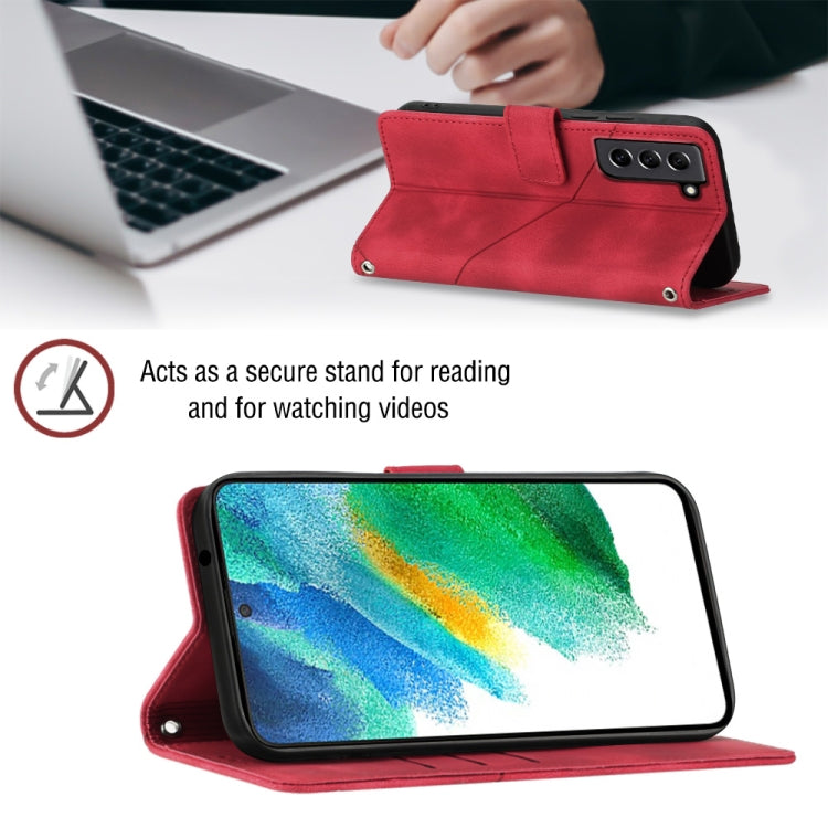 For Samsung Galaxy S21 FE 5G Skin-feel Embossed Leather Phone Case