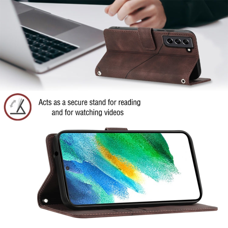 For Samsung Galaxy S21 FE 5G Skin-feel Embossed Leather Phone Case