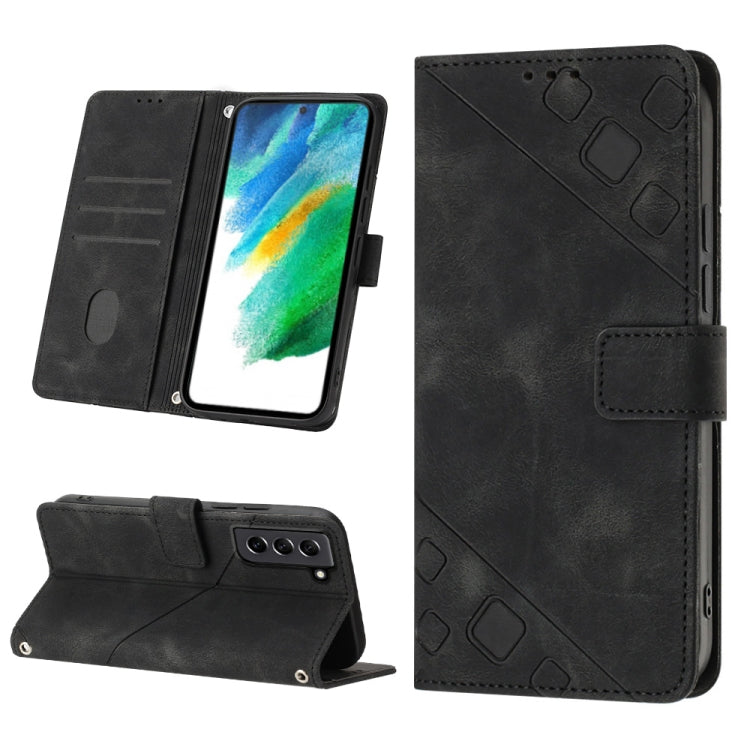 For Samsung Galaxy S21 FE 5G Skin-feel Embossed Leather Phone Case