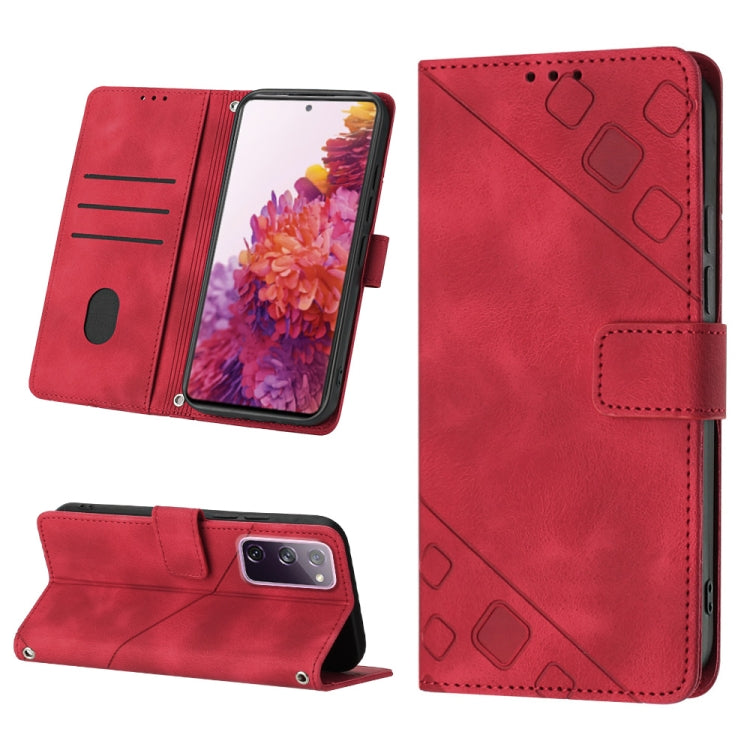 For Samsung Galaxy S20 FE / S20 2022 Skin-feel Embossed Leather Phone Case