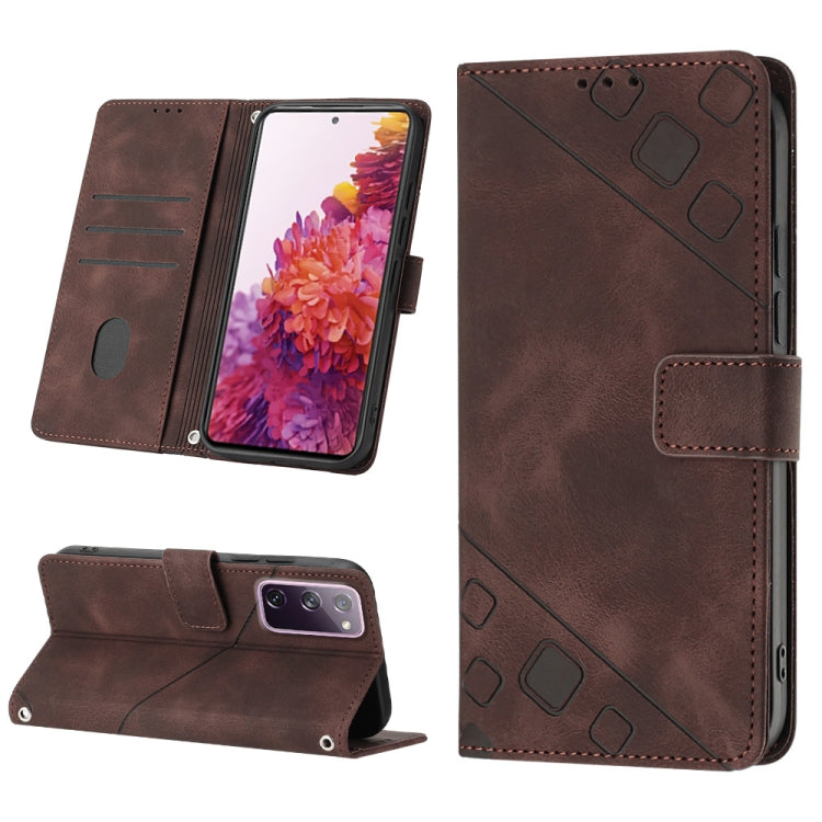 For Samsung Galaxy S20 FE / S20 2022 Skin-feel Embossed Leather Phone Case