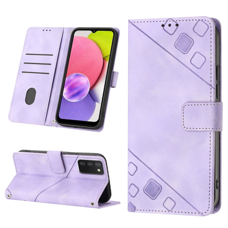 For Samsung Galaxy A03s 164.3mm India Skin-feel Embossed Leather Phone Case