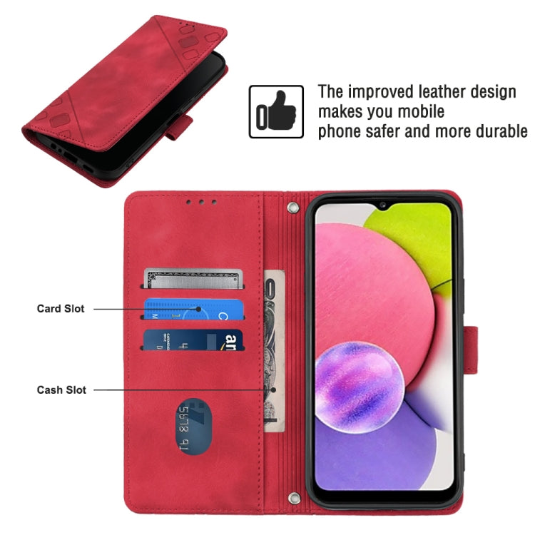For Samsung Galaxy A03s 164.3mm India Skin-feel Embossed Leather Phone Case