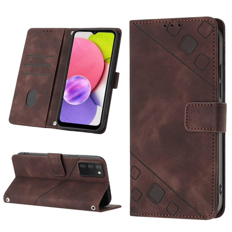 For Samsung Galaxy A03s 164.3mm India Skin-feel Embossed Leather Phone Case