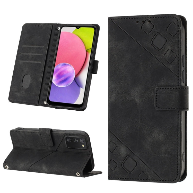 For Samsung Galaxy A03s 164.3mm India Skin-feel Embossed Leather Phone Case