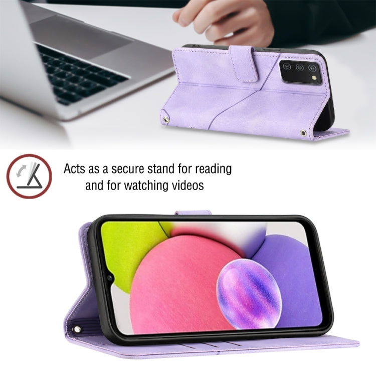 For Samsung Galaxy A03s 166.6mm Skin-feel Embossed Leather Phone Case