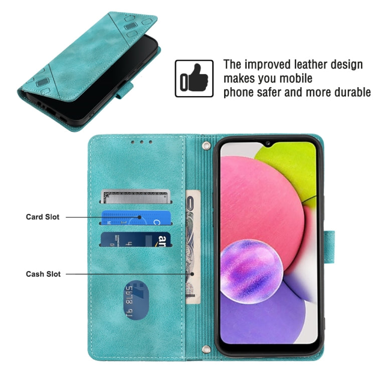 For Samsung Galaxy A03s 166.6mm Skin-feel Embossed Leather Phone Case