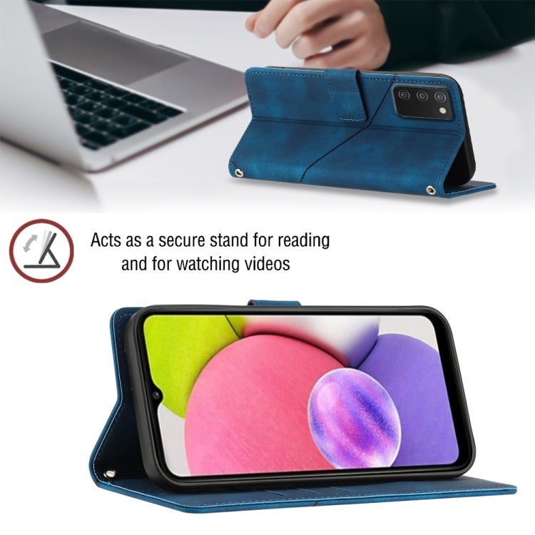 For Samsung Galaxy A03s 166.6mm Skin-feel Embossed Leather Phone Case
