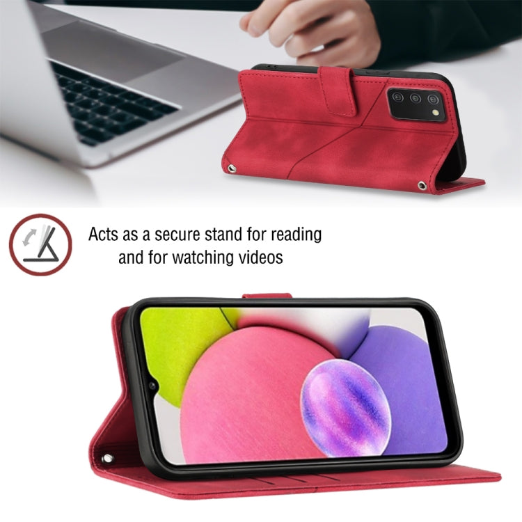 For Samsung Galaxy A03s 166.6mm Skin-feel Embossed Leather Phone Case