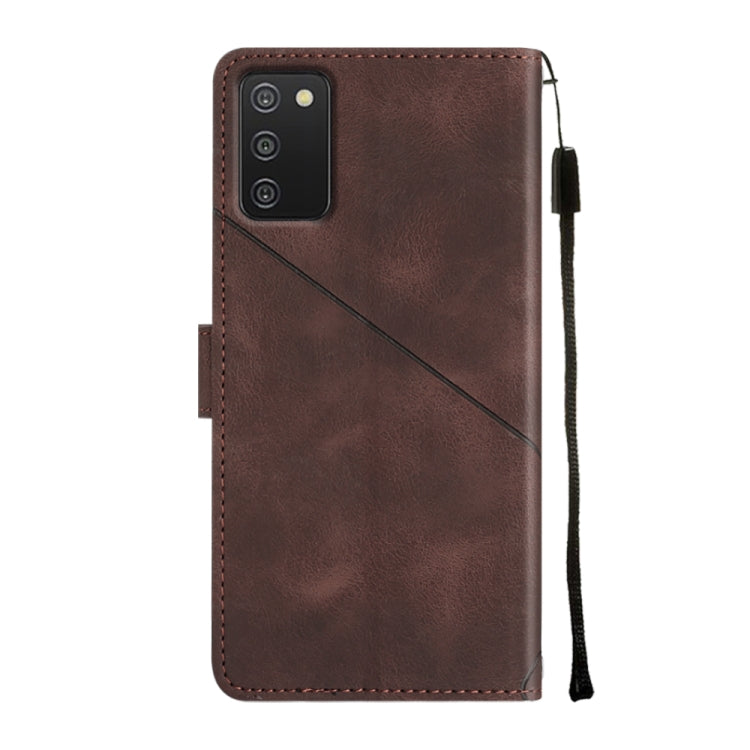For Samsung Galaxy A03s 166.6mm Skin-feel Embossed Leather Phone Case