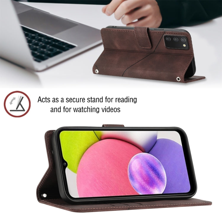 For Samsung Galaxy A03s 166.6mm Skin-feel Embossed Leather Phone Case
